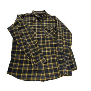Magpul Industries Mens Flannel Long Sleeve Button Up Shirt XL Gray Yellow Plaid